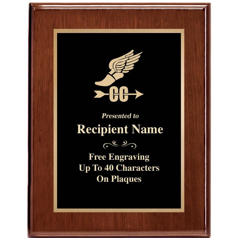 7X9 GLOSSED WALNUT PLAQUE