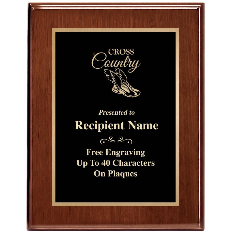 7X9 GLOSSED WALNUT PLAQUE