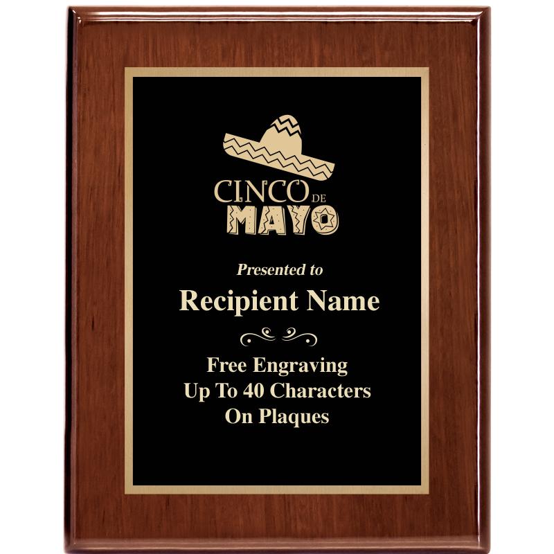 7X9 GLOSSED WALNUT PLAQUE