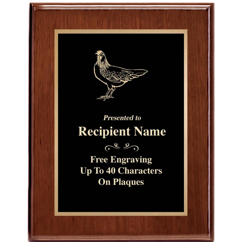 7X9 GLOSSED WALNUT PLAQUE