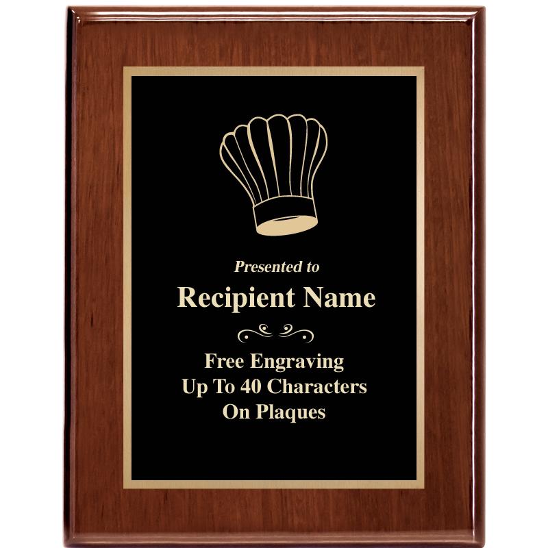 7X9 GLOSSED WALNUT PLAQUE