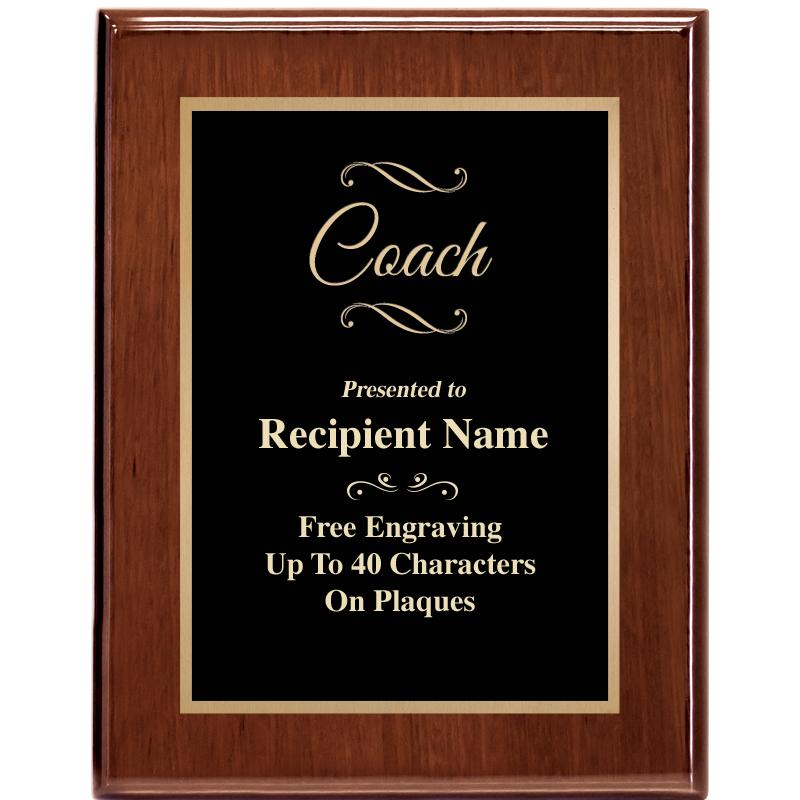 7X9 GLOSSED WALNUT PLAQUE
