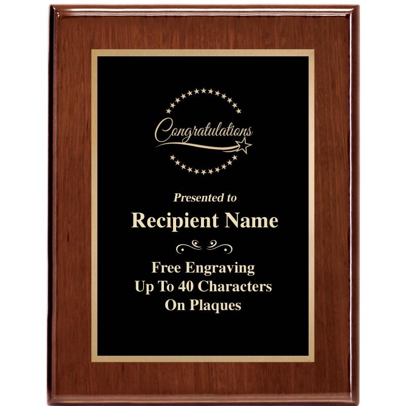 7X9 GLOSSED WALNUT PLAQUE