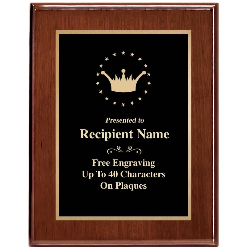 7X9 GLOSSED WALNUT PLAQUE