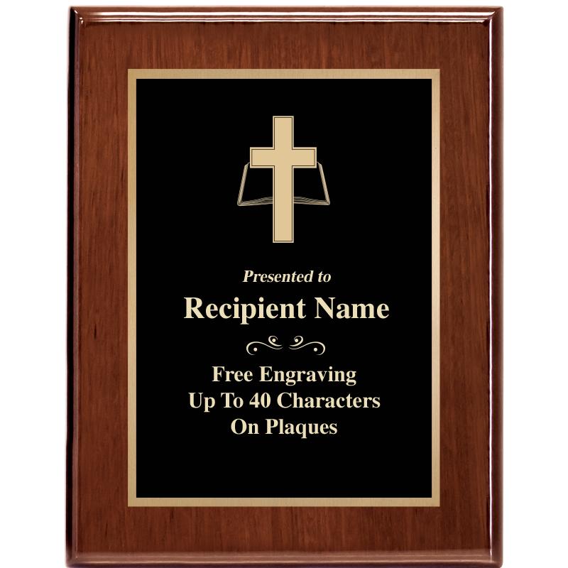 7X9 GLOSSED WALNUT PLAQUE