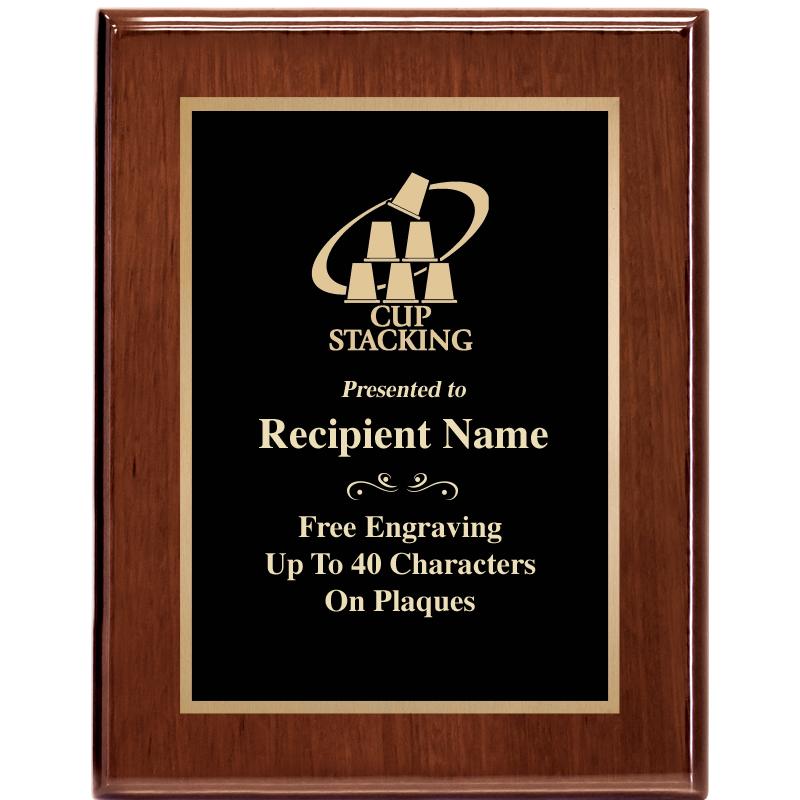 7X9 GLOSSED WALNUT PLAQUE