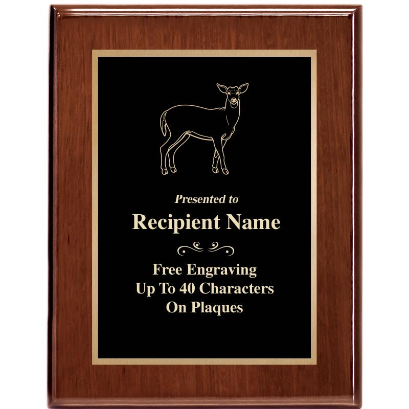 7X9 GLOSSED WALNUT PLAQUE