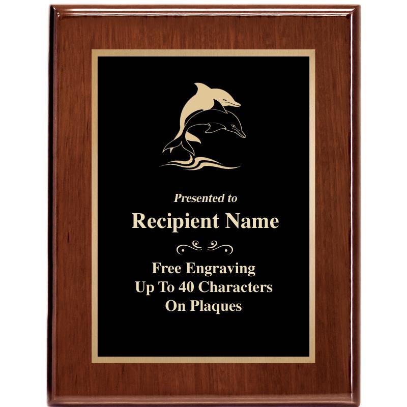 7X9 GLOSSED WALNUT PLAQUE