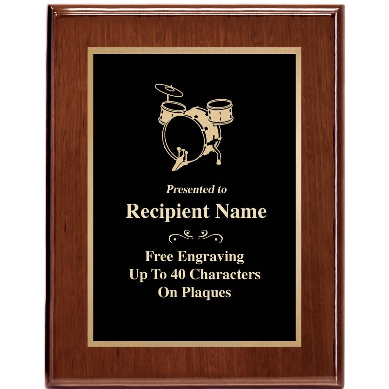 7X9 GLOSSED WALNUT PLAQUE