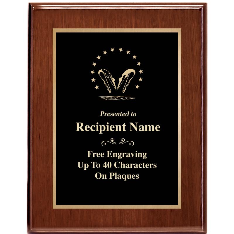 7X9 GLOSSED WALNUT PLAQUE