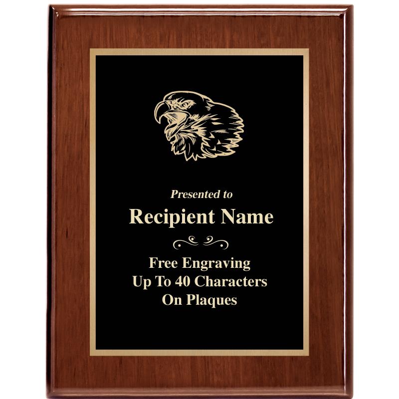 7X9 GLOSSED WALNUT PLAQUE