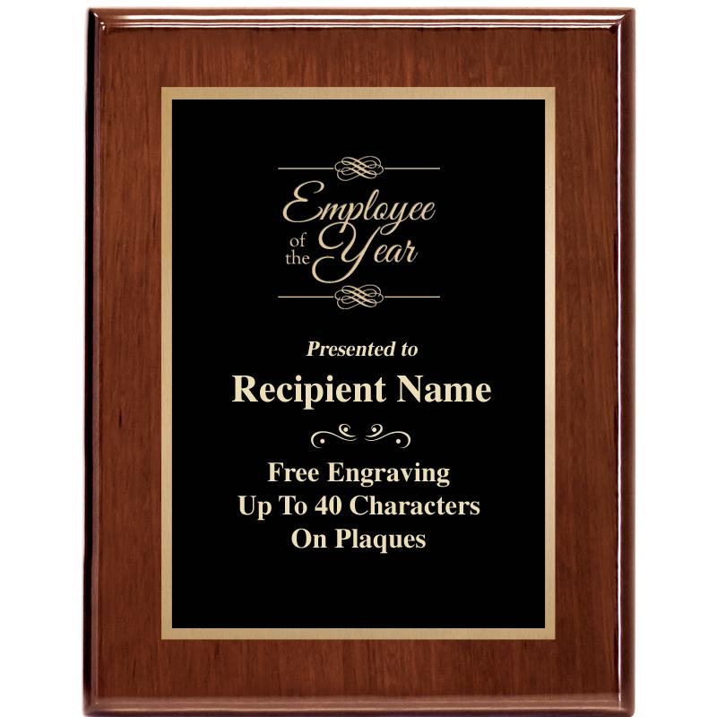 7X9 GLOSSED WALNUT PLAQUE