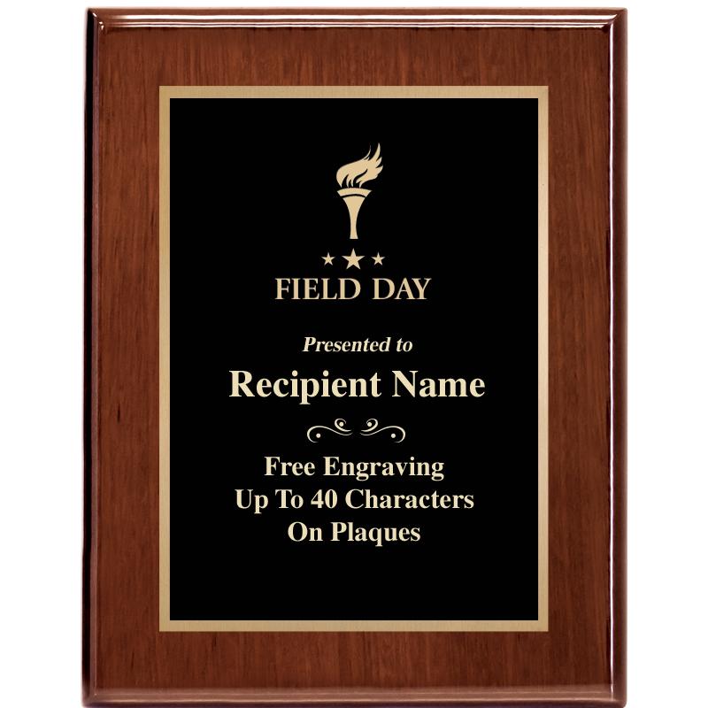 7X9 GLOSSED WALNUT PLAQUE