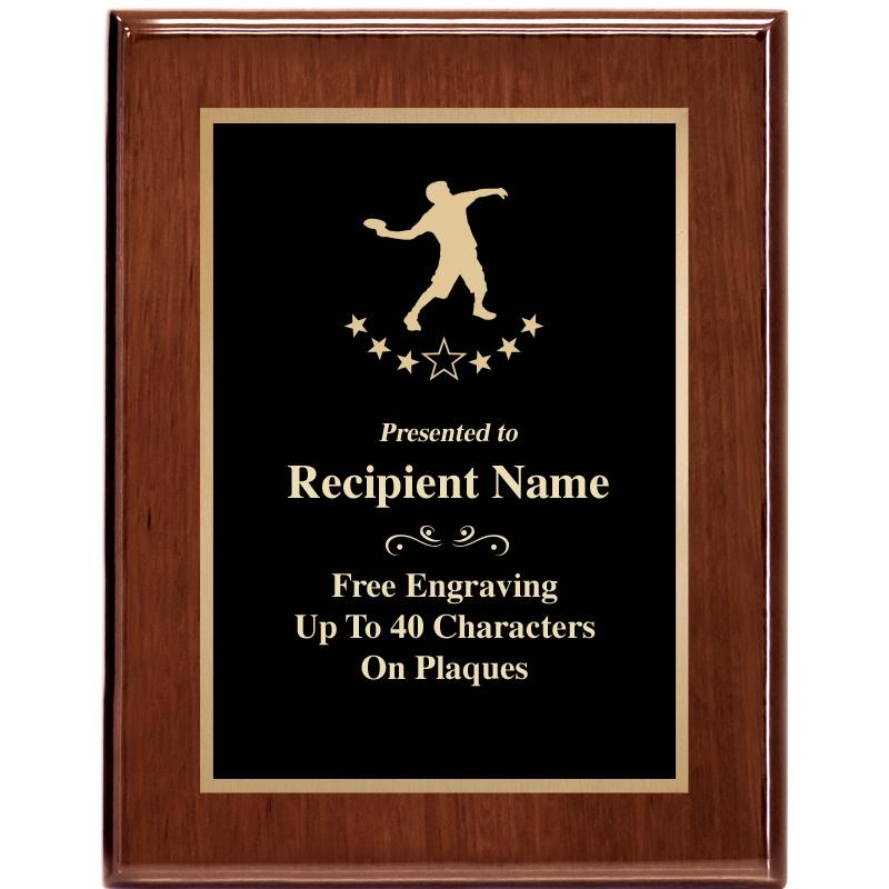 7X9 GLOSSED WALNUT PLAQUE