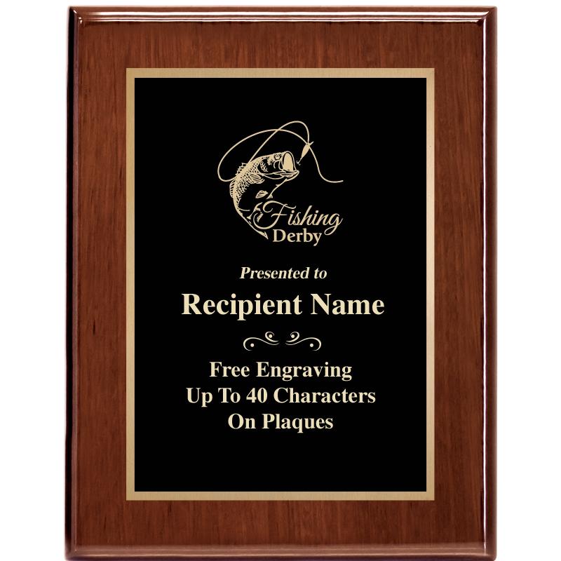 7X9 GLOSSED WALNUT PLAQUE