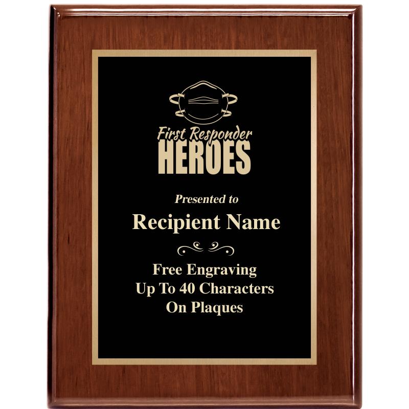 7X9 GLOSSED WALNUT PLAQUE