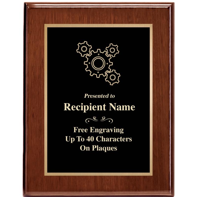 7X9 GLOSSED WALNUT PLAQUE