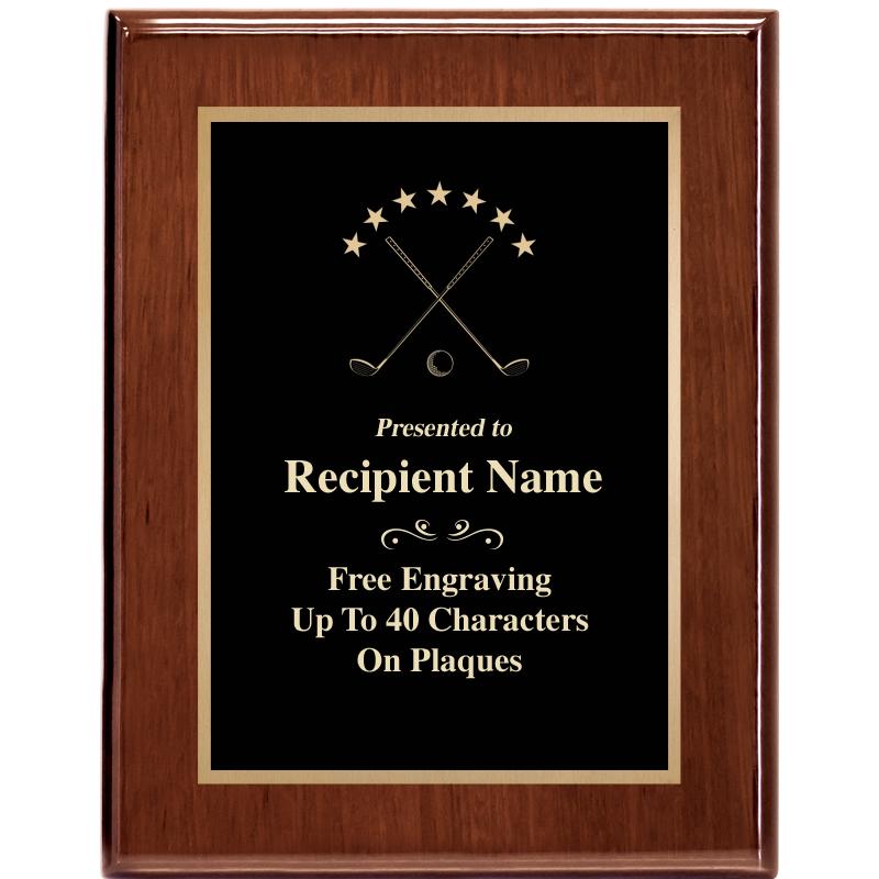7X9 GLOSSED WALNUT PLAQUE
