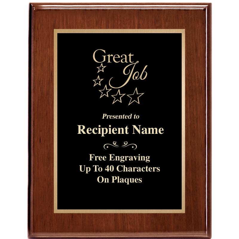 7X9 GLOSSED WALNUT PLAQUE