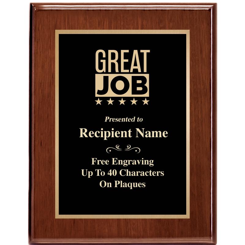 7X9 GLOSSED WALNUT PLAQUE