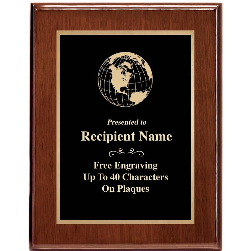 7X9 GLOSSED WALNUT PLAQUE