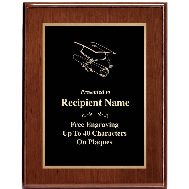 7X9 GLOSSED WALNUT PLAQUE