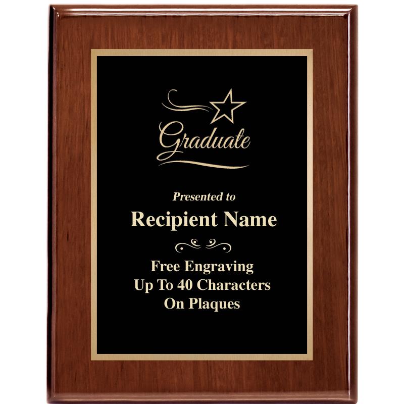 7X9 GLOSSED WALNUT PLAQUE