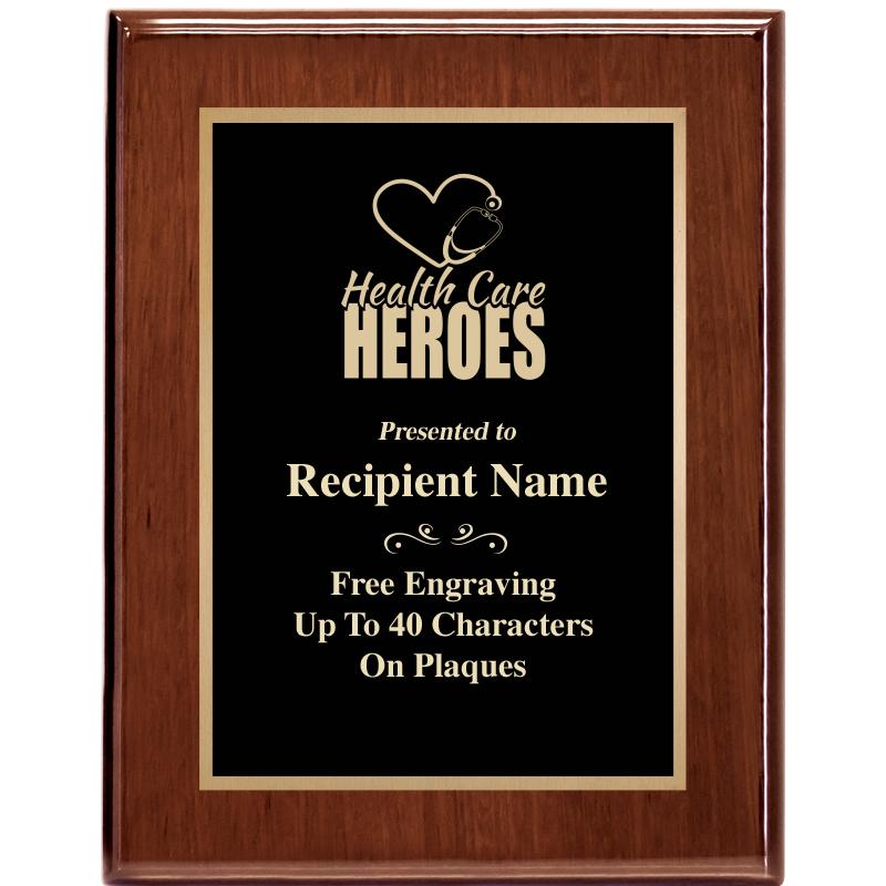 7X9 GLOSSED WALNUT PLAQUE