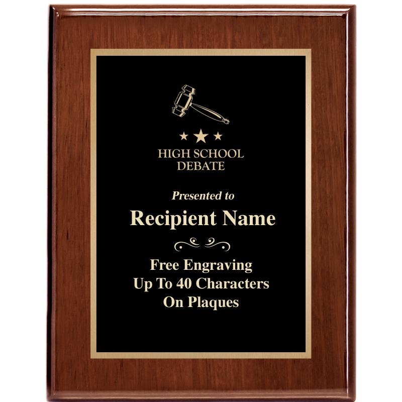 7X9 GLOSSED WALNUT PLAQUE