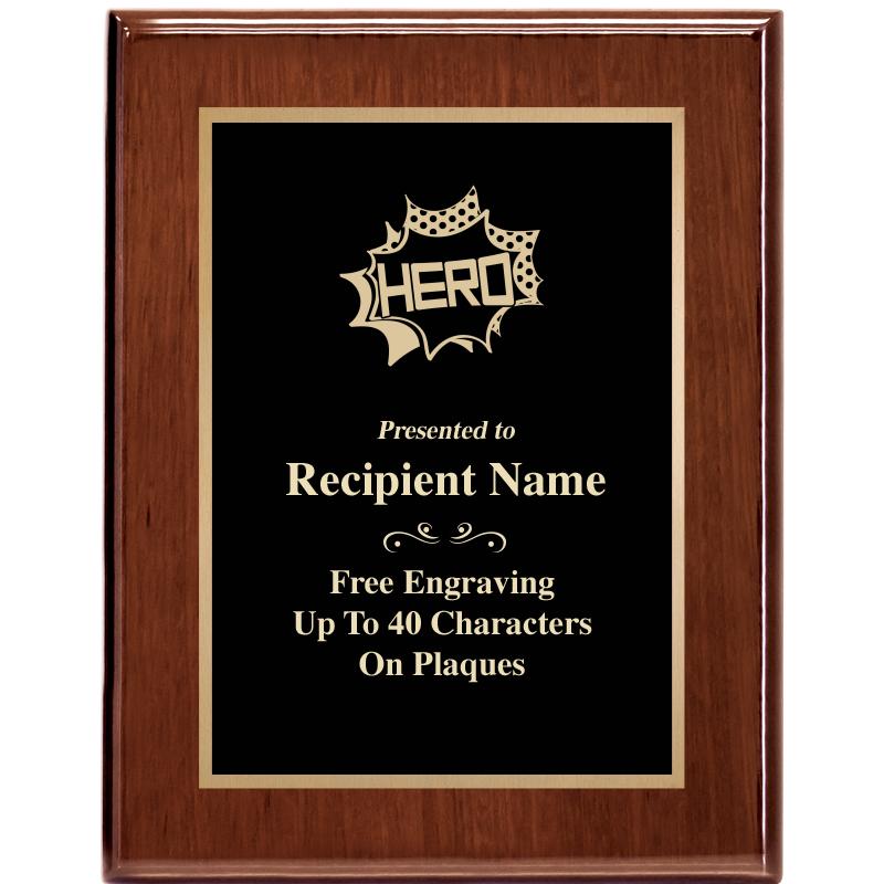 7X9 GLOSSED WALNUT PLAQUE