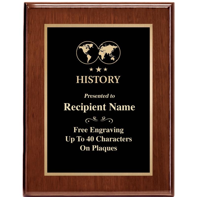 7X9 GLOSSED WALNUT PLAQUE