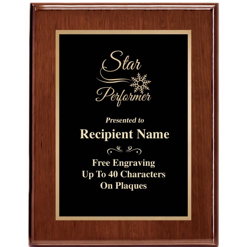 7X9 GLOSSED WALNUT PLAQUE