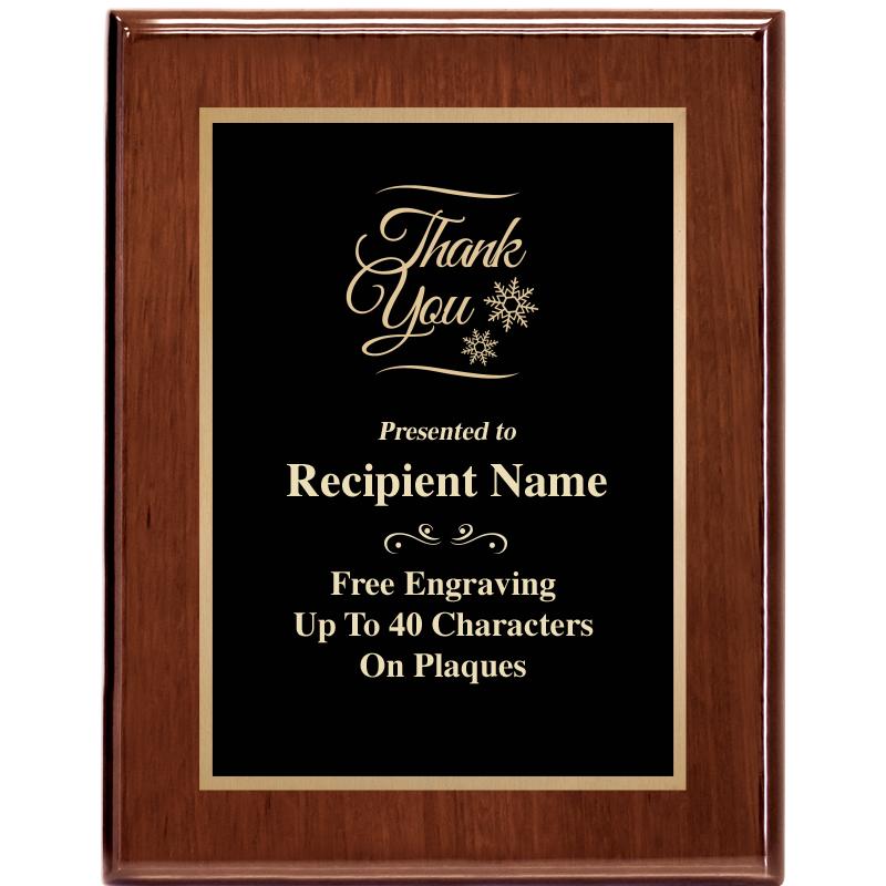 7X9 GLOSSED WALNUT PLAQUE
