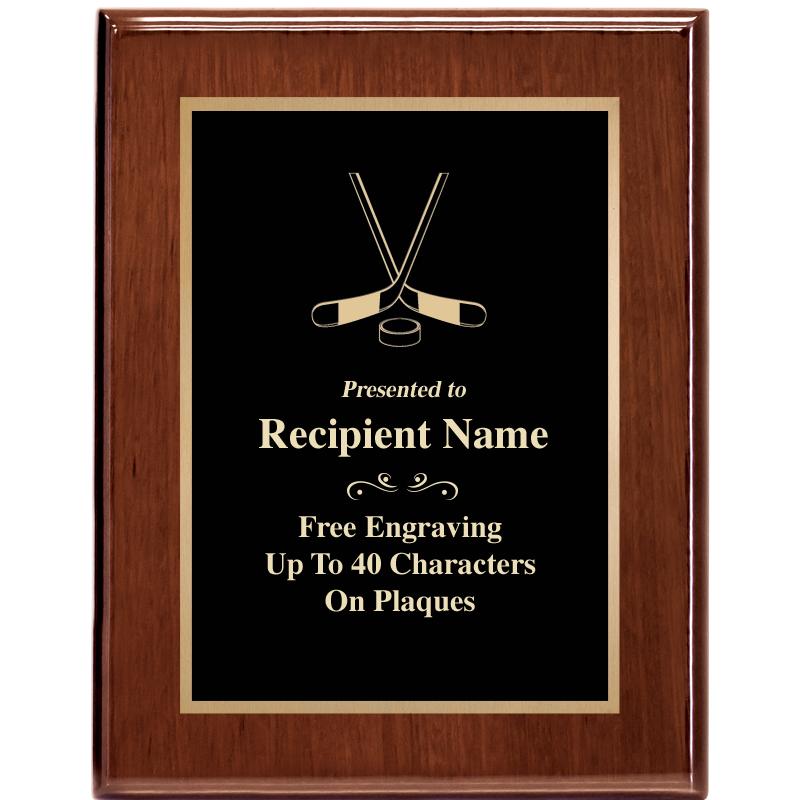 7X9 GLOSSED WALNUT PLAQUE