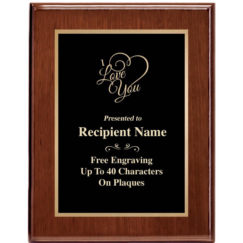 7X9 GLOSSED WALNUT PLAQUE