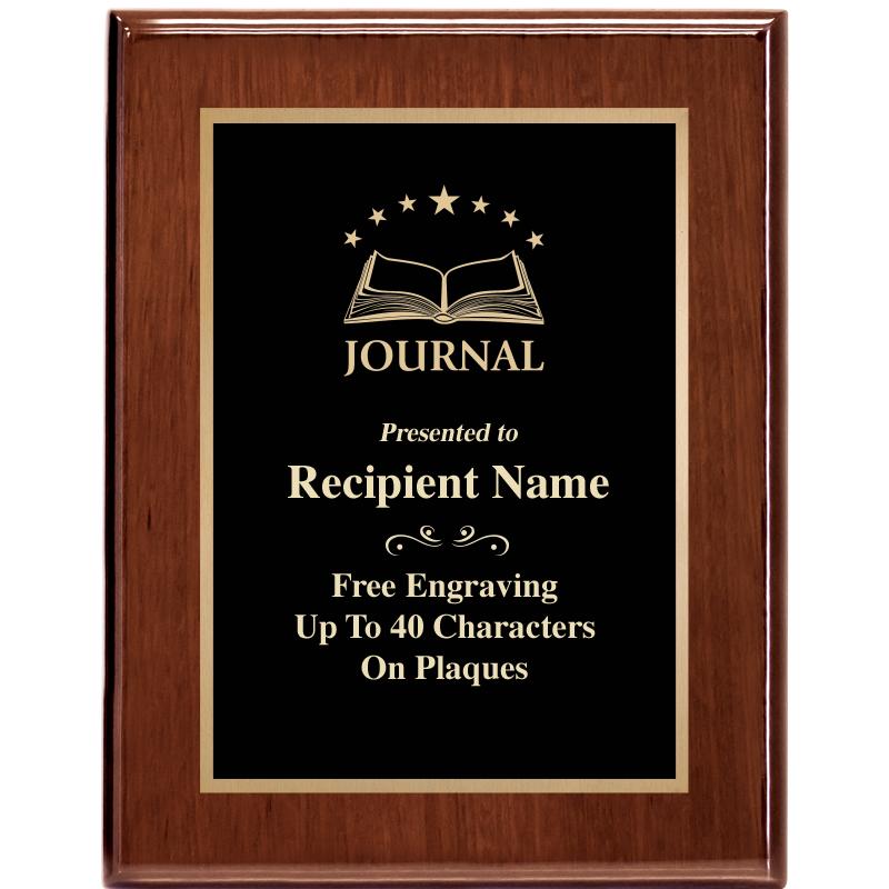 7X9 GLOSSED WALNUT PLAQUE