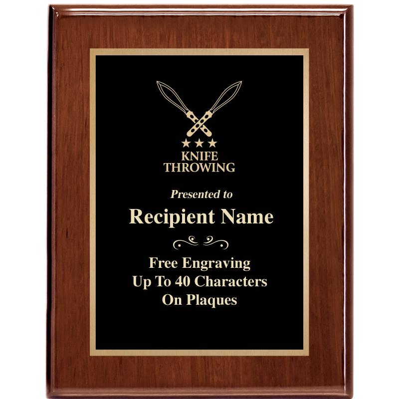 7X9 GLOSSED WALNUT PLAQUE