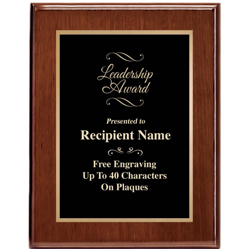7X9 GLOSSED WALNUT PLAQUE