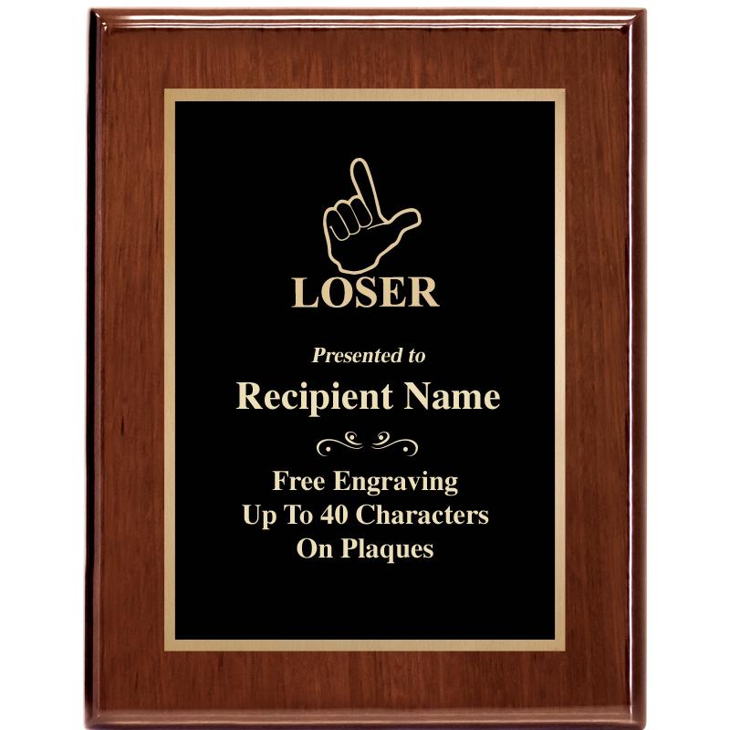 7X9 GLOSSED WALNUT PLAQUE