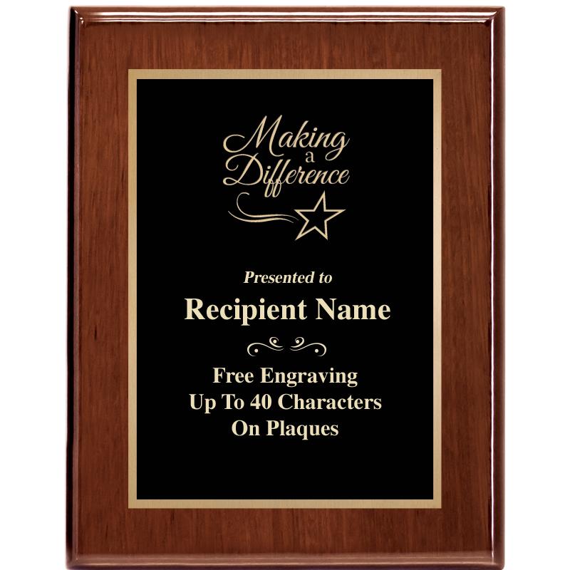 7X9 GLOSSED WALNUT PLAQUE