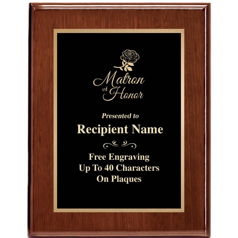 7X9 GLOSSED WALNUT PLAQUE