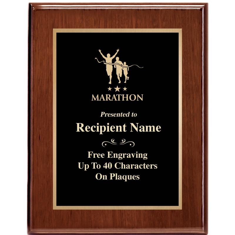 7X9 GLOSSED WALNUT PLAQUE