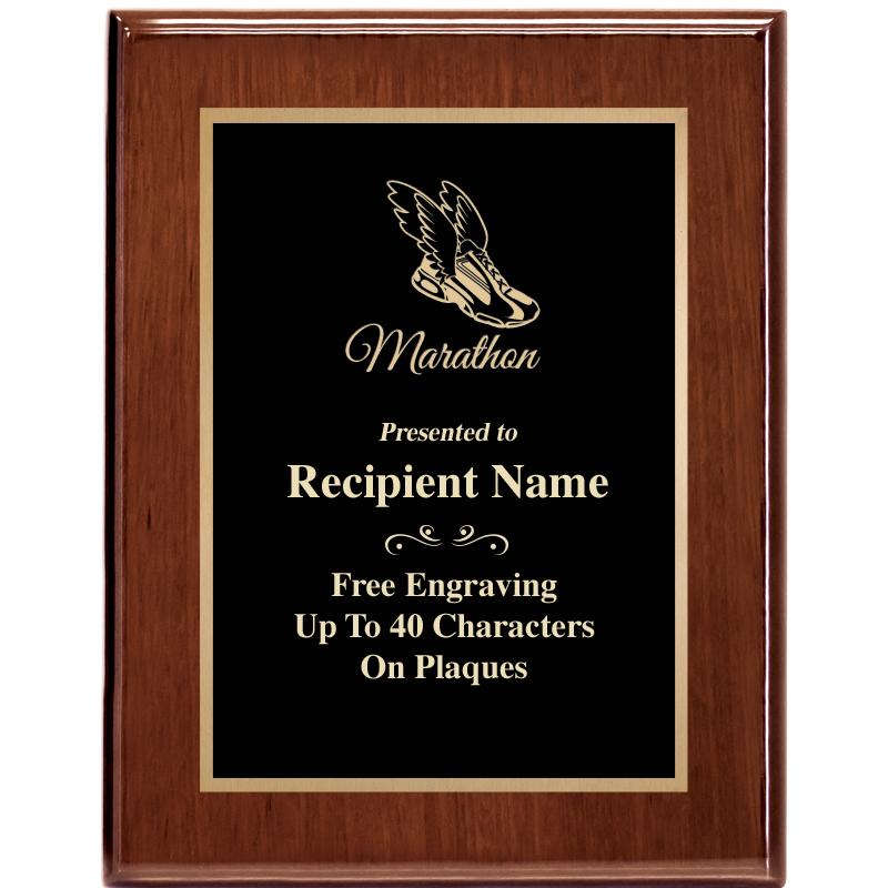 7X9 GLOSSED WALNUT PLAQUE
