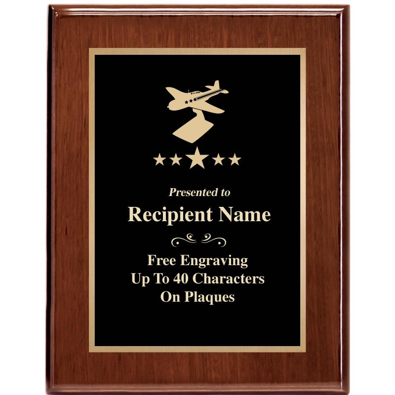 7X9 GLOSSED WALNUT PLAQUE