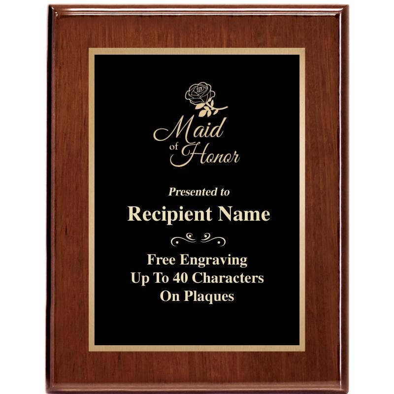 7X9 GLOSSED WALNUT PLAQUE