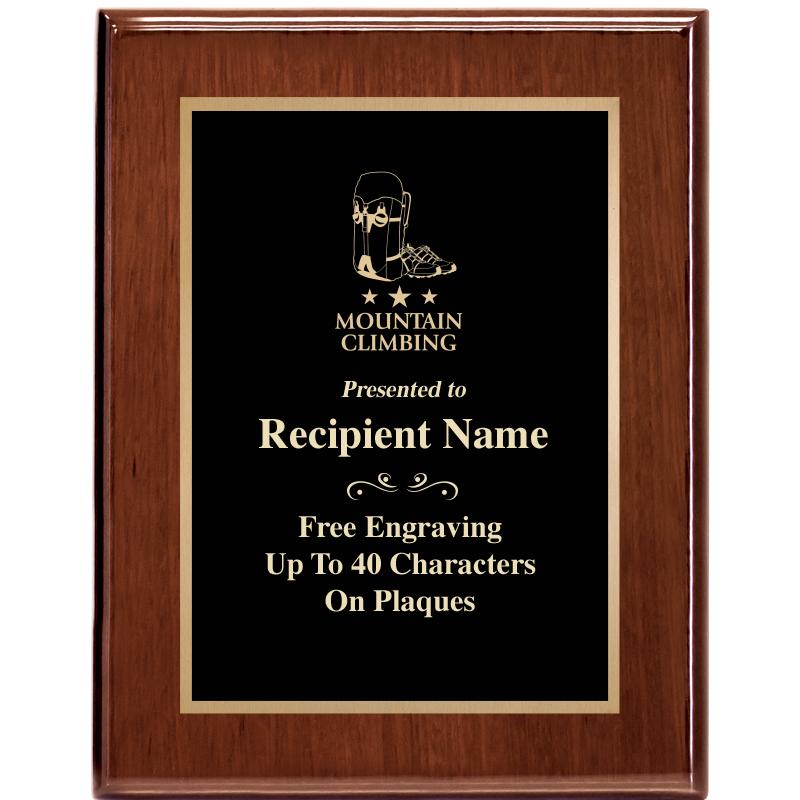 7X9 GLOSSED WALNUT PLAQUE