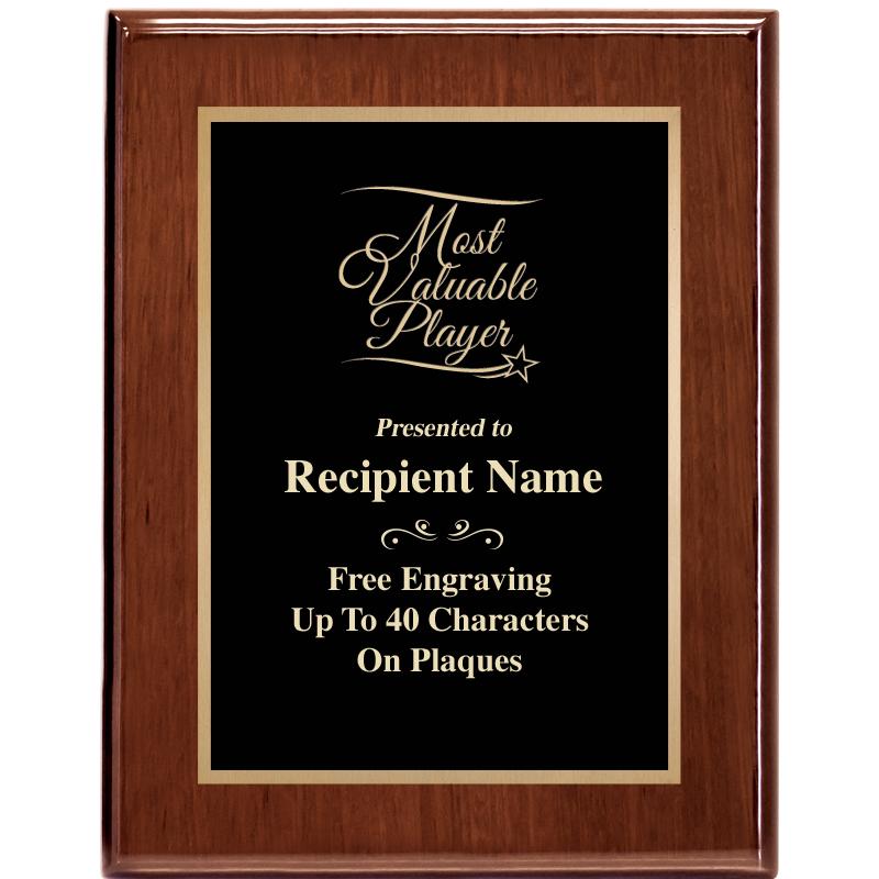 7X9 GLOSSED WALNUT PLAQUE