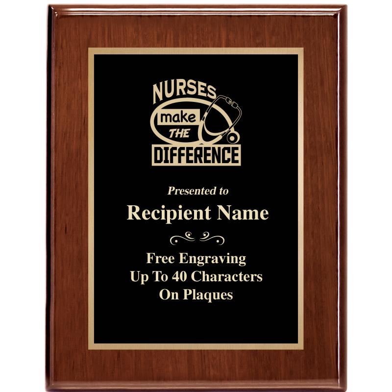 7X9 GLOSSED WALNUT PLAQUE