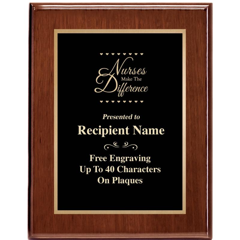 7X9 GLOSSED WALNUT PLAQUE