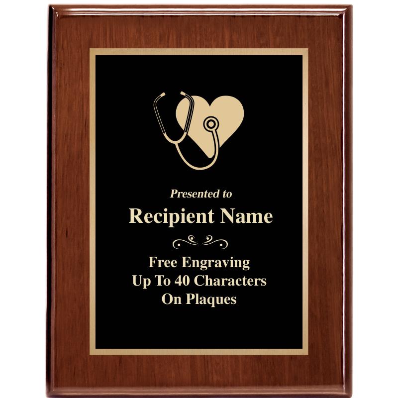 7X9 GLOSSED WALNUT PLAQUE